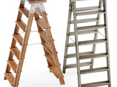 Wooden ladder  3D model