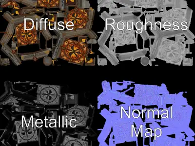 Ornate Decorative Cube Model Pack Texture