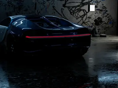 Bugatti Chrion 2017 3D Model Low-poly 3D model