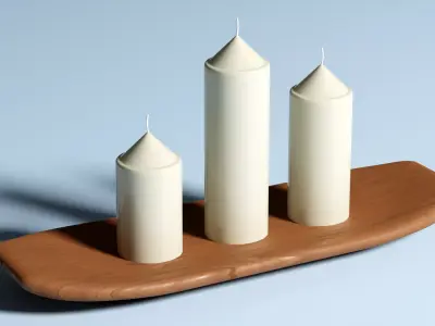 Candle arrangement Low-poly 3D model