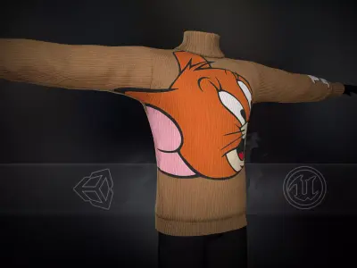 Beige Jerry Turtleneck Low-poly 3D model