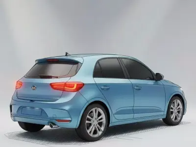 Compact Hatchback Car Real Time 3D Model 3D model