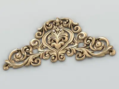 Carved decor central 009 3D model