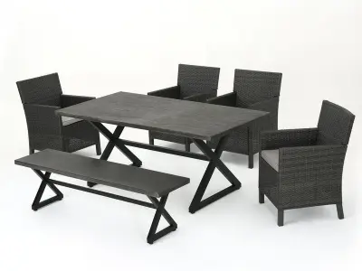 Dakoda Outdoor Outside Patio Diner Table Chair Set - 2 Option 3D model