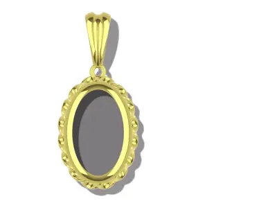 Twisted Bezel Pendant 3D Model  3D print model