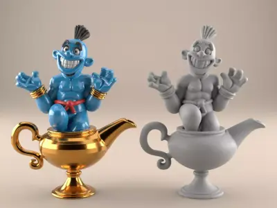 Fun Genie Lamp 3D STL File for Desk Decor Toys 6 3D print model