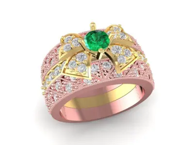 luxury diamond bow ring 3063 3D print model