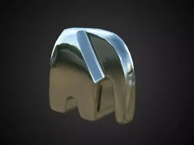 Elephant Sculpture Low-poly 3D model