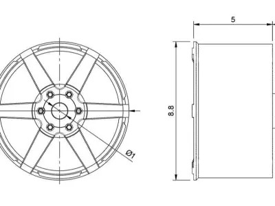 COSMIS INNERLINE S01 RIMS FOR DIECAST 64 SCALE 3D print model