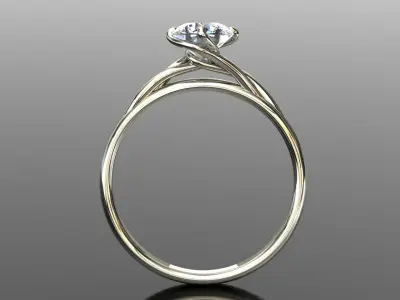 Engagement Ring Diamond Free 3D print model