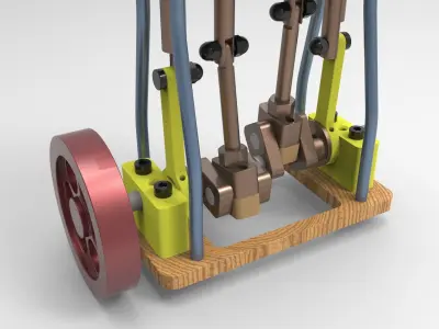 A SIMPLE LITTLE 2 CYLINDER VERTICAL 3D print model