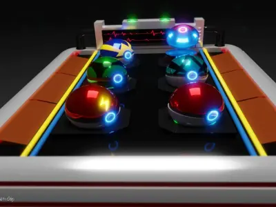 a set of pokeballs Free 3D model