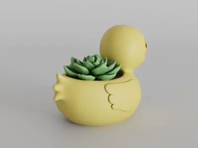 Cute and Whimsical Duck Figurine Planter 3D print model