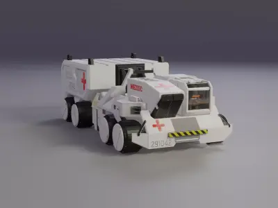 Sci-Fi Vehicles Low Poly Game Ready Model Low-poly 3D model