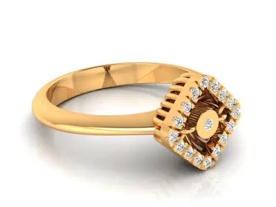Ring M174 The luxury female ring with gems wedding 3D print model