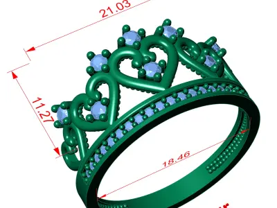 CROWN-RINGS- CHECK Description 3D print model