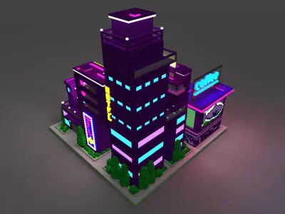Voxel Sity 2 Free low-poly 3D model