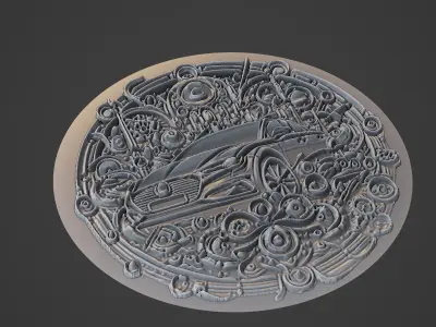 Car Medallion 3D print model 10