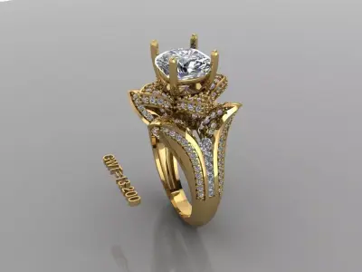 Fashion unique ring 3D model purchase