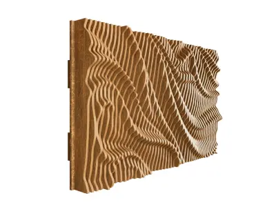 Parametric Wavy Wooden Wall Decor 18 - wood cutting machines 3D model