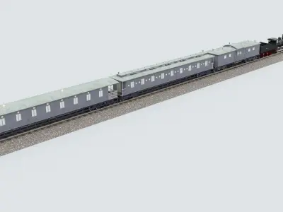Steam locomotive type 030 series Gv Low-poly 3D model