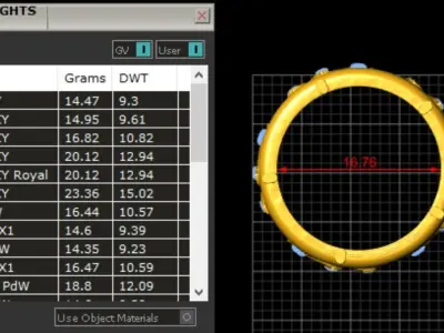 Rings with pattern 3D print model