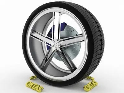 ORTAS CAR WHEEL RIM 89-90 GAME READY WHEEL 3D Model Pack