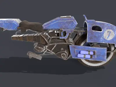 GAMEREADY Old SCI-FI Motorcyle Low-poly 3D model