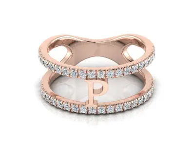 Jewelry Alphabet Ring P 3D print model buy