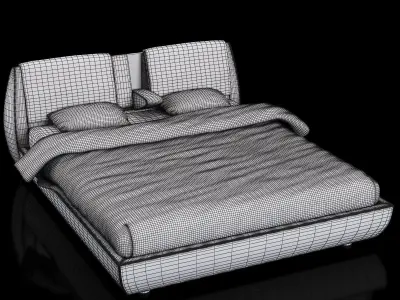 modern bed 2 3D model