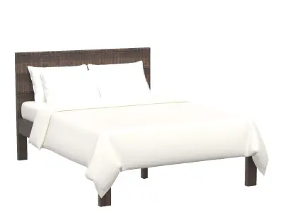 Kelby Wood Queen Bed 3D model