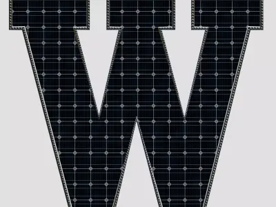 Solar Panel Letter - W 3D model