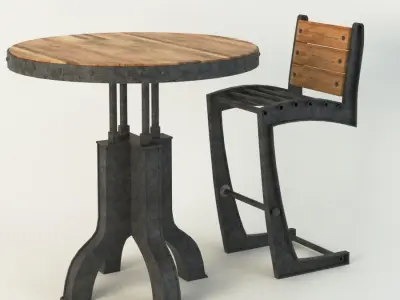 Vintage Industrial Chair 3D model