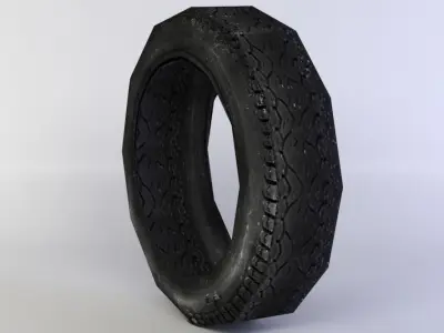 Black tire Low-poly 3D model purchase