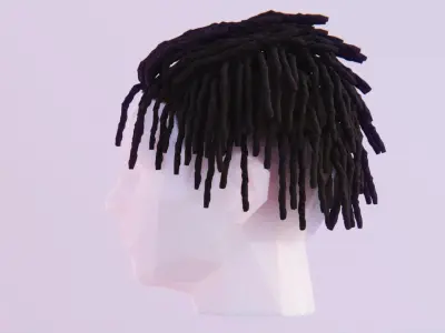 Short Dreads Style 2 Low-poly 3D model