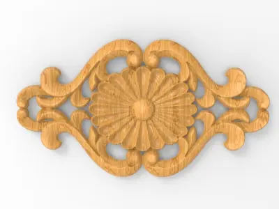 Floral Wood Carving for Furniture - 5 3D model
