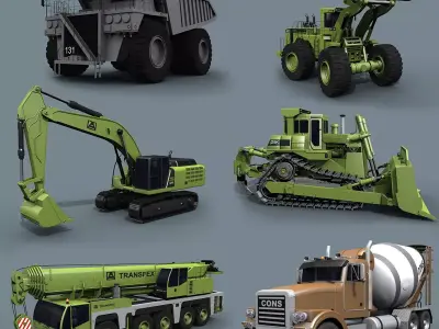 Mighty Mining Pack - 3d animated construction model 3D model