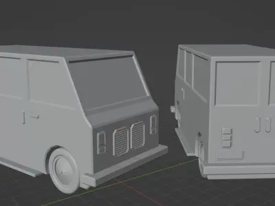 Low Poly Minimal Van Low-poly 3D model