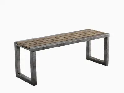 Outdoor Bench V 03 02 Low-poly 3D model