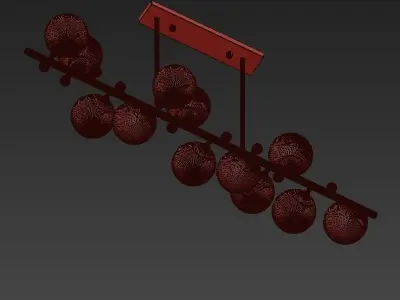 Chandelier with balls hanging from it 3D model