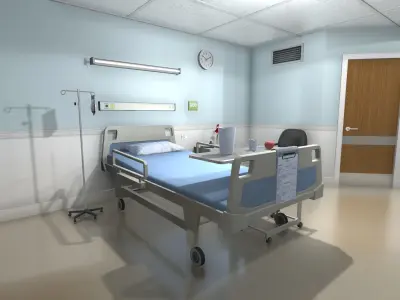 Hospital Room Low-poly 3D model