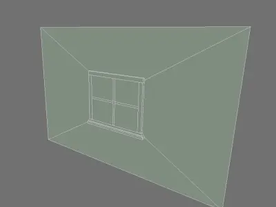 Wood Window and Brick Wall 3D model
