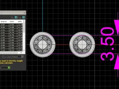 Solitaire Women Stud Earring 3dm STL OBJ FBX Renders Details 3D print model