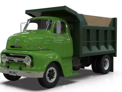 Vintage Single Axle Dump Truck - 1950s COE 3D model