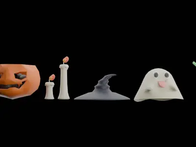 Halloween Low polygon Model 5 model Low-poly 3D model