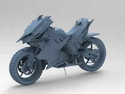 Cyberpunk sci fi bike 2 3D model