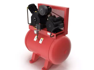 Air Compressor Stationary 40 gallon Single Phase Low-poly 3D model