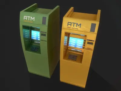 ATM cash machine Low-poly 3D model