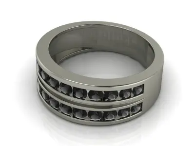 Men Diamond Jewelry Ring Free 3D print model