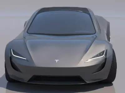 Tesla Roadster Gray Edition Low-poly 3D model